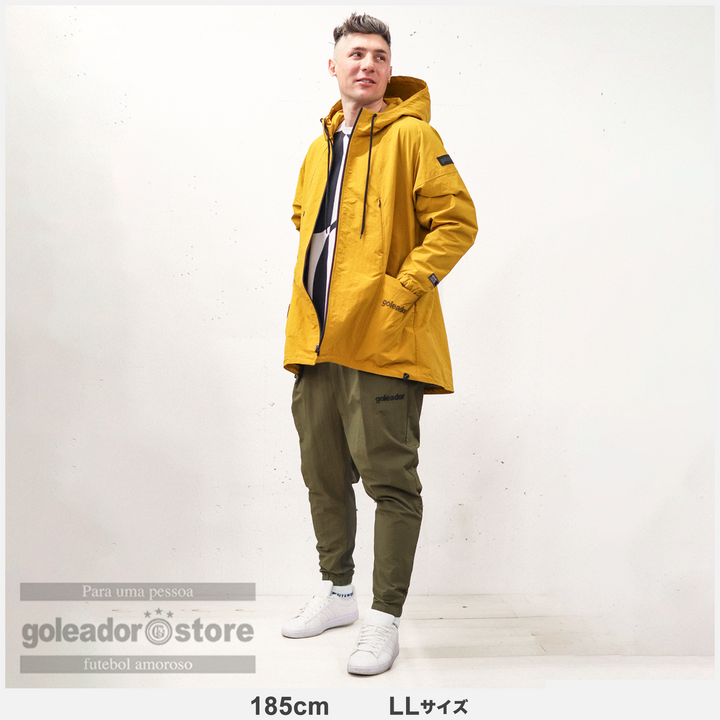 ナイロンワッシャー フードZIP ハーフ コート