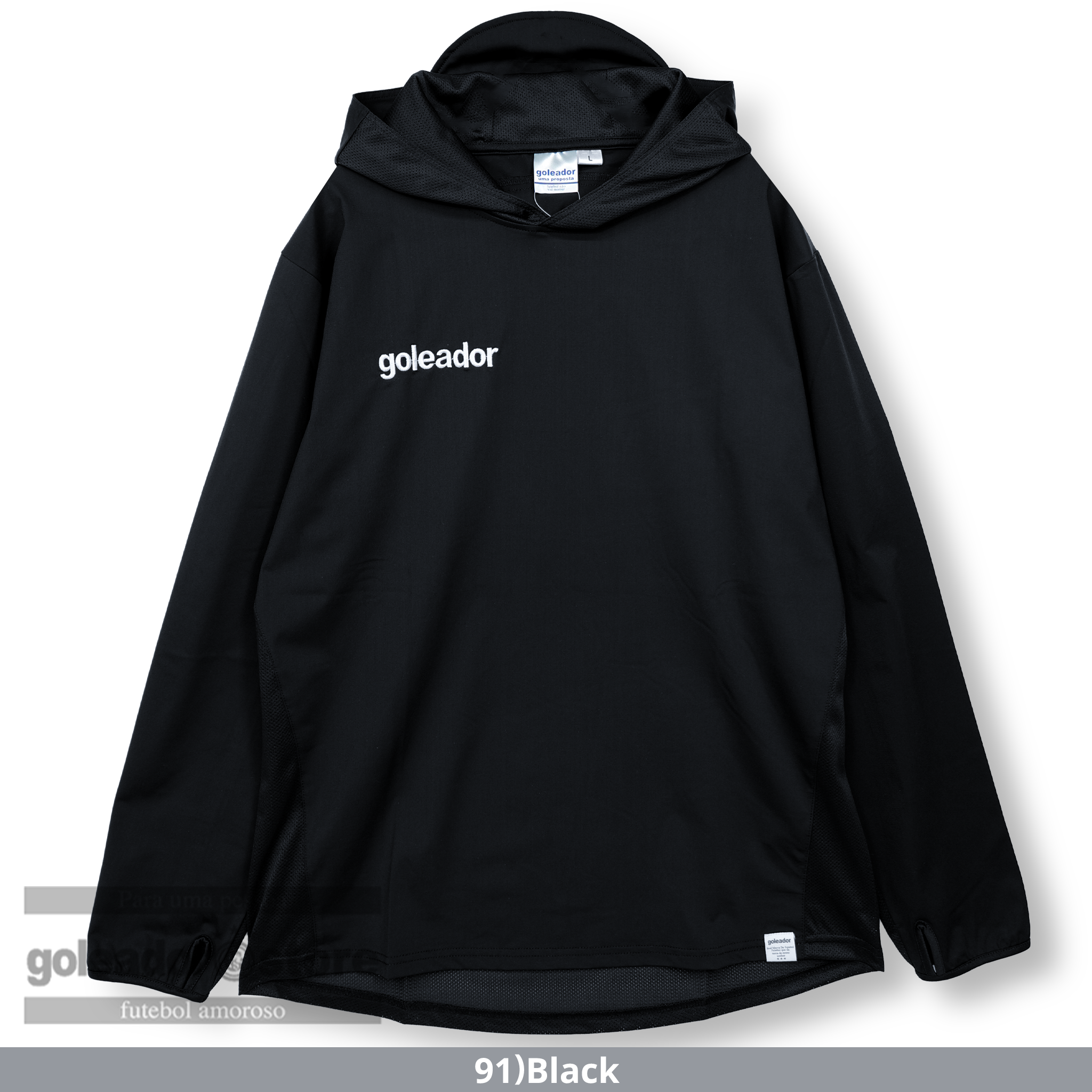 新品　goleador 裏メッシュピステ(パーカー付き)ブラック S 匿名 ゴレアドール公式】goleador ナイロンストレッチ/メッシュ フレッシュ