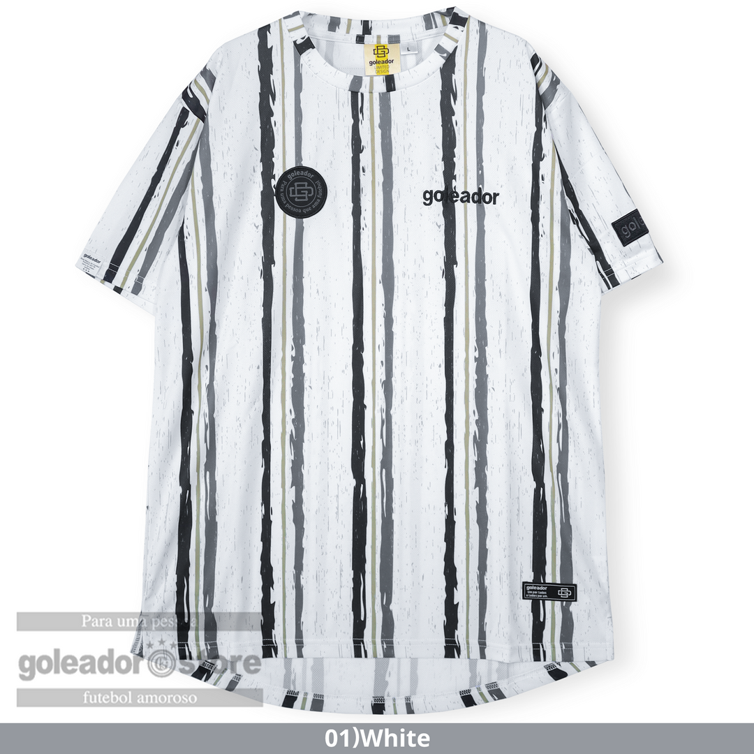 プラクティス昇華フリーハンドストライププリントTシャツ